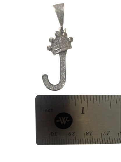 S723- .925 Letter “J” Bright Pendant