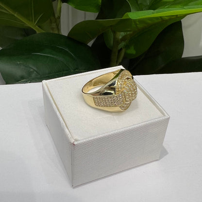 1354- NEW 14K Full Cz Round Ice Out Men's Ring W.G