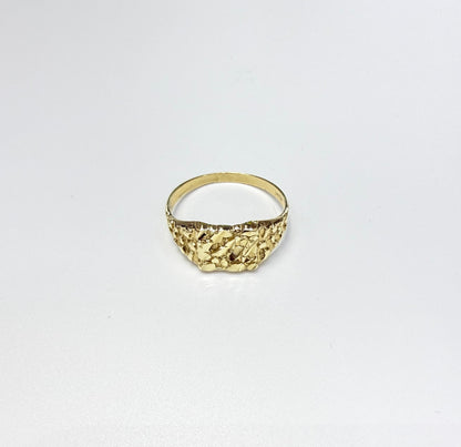 1595- NEW 14K Nugget Square Ring W.G