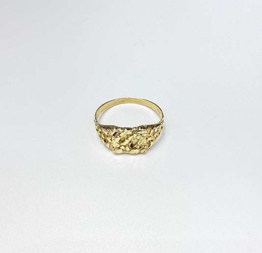 1595- NEW 14K Nugget Square Ring W.G