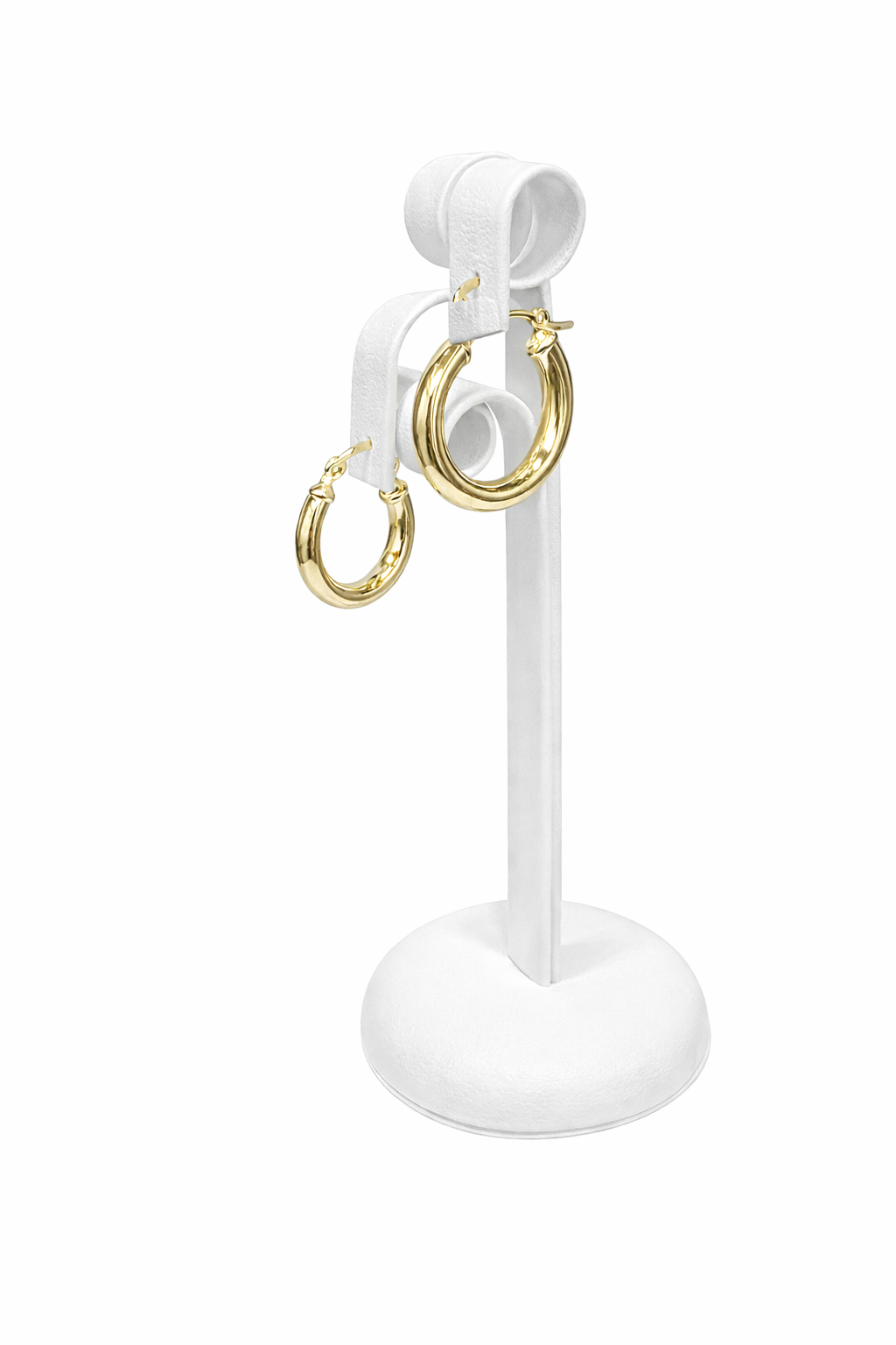 1563- NEW 10K Hollow Gold Hoop Earrings (16.9x3mm) W.G