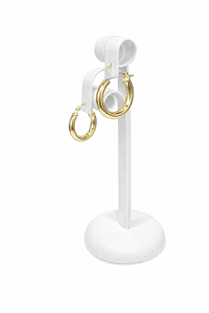 1563- NEW 10K Hollow Gold Hoop Earrings (16.9x3mm) W.G