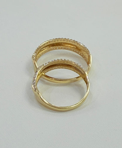 962-NEW 14K Gold Wedding Ring Band Set W.G
