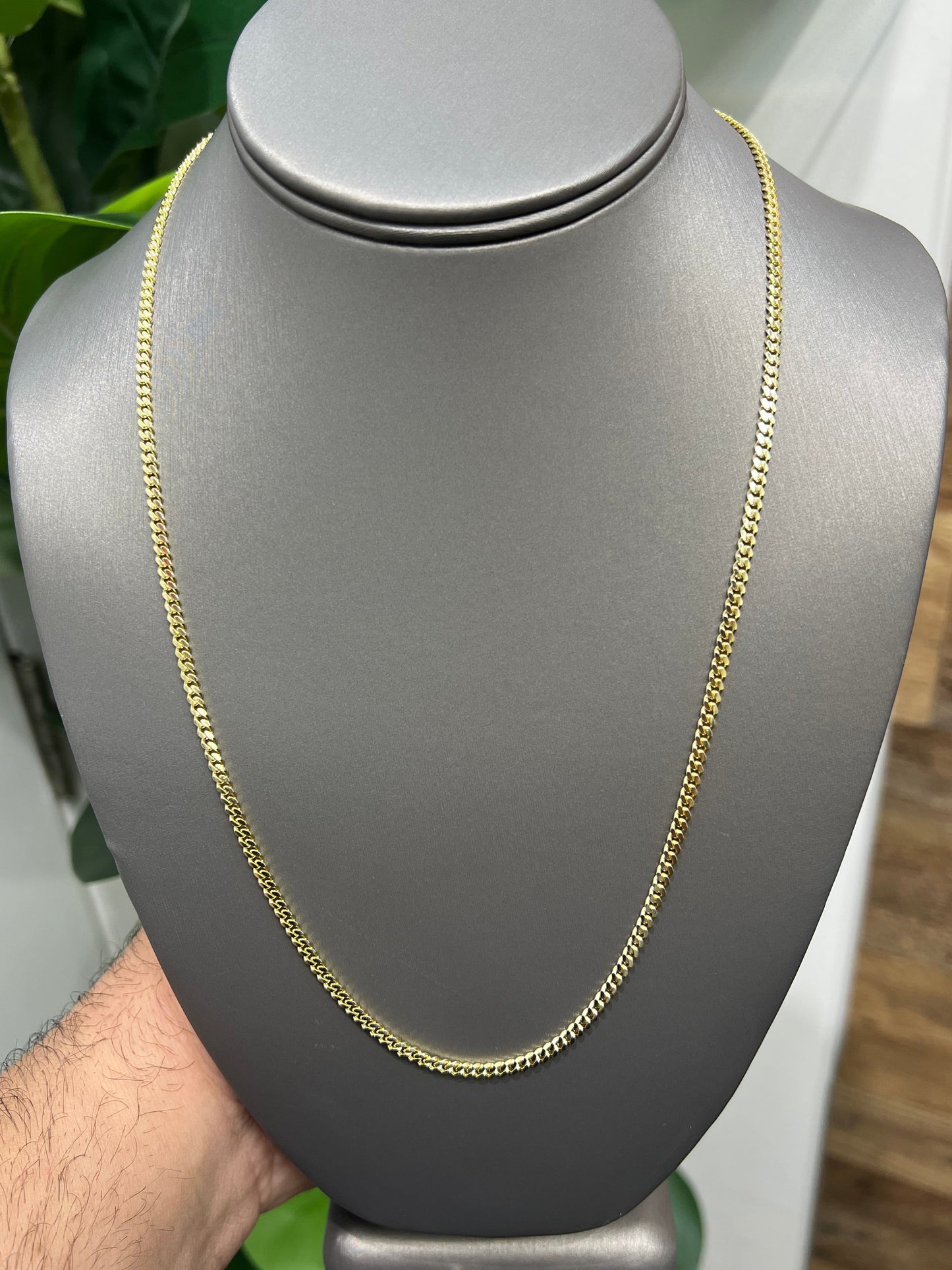 1572- NEW 10K Solid Miami Cuban Chain 22" (3mm) W.G