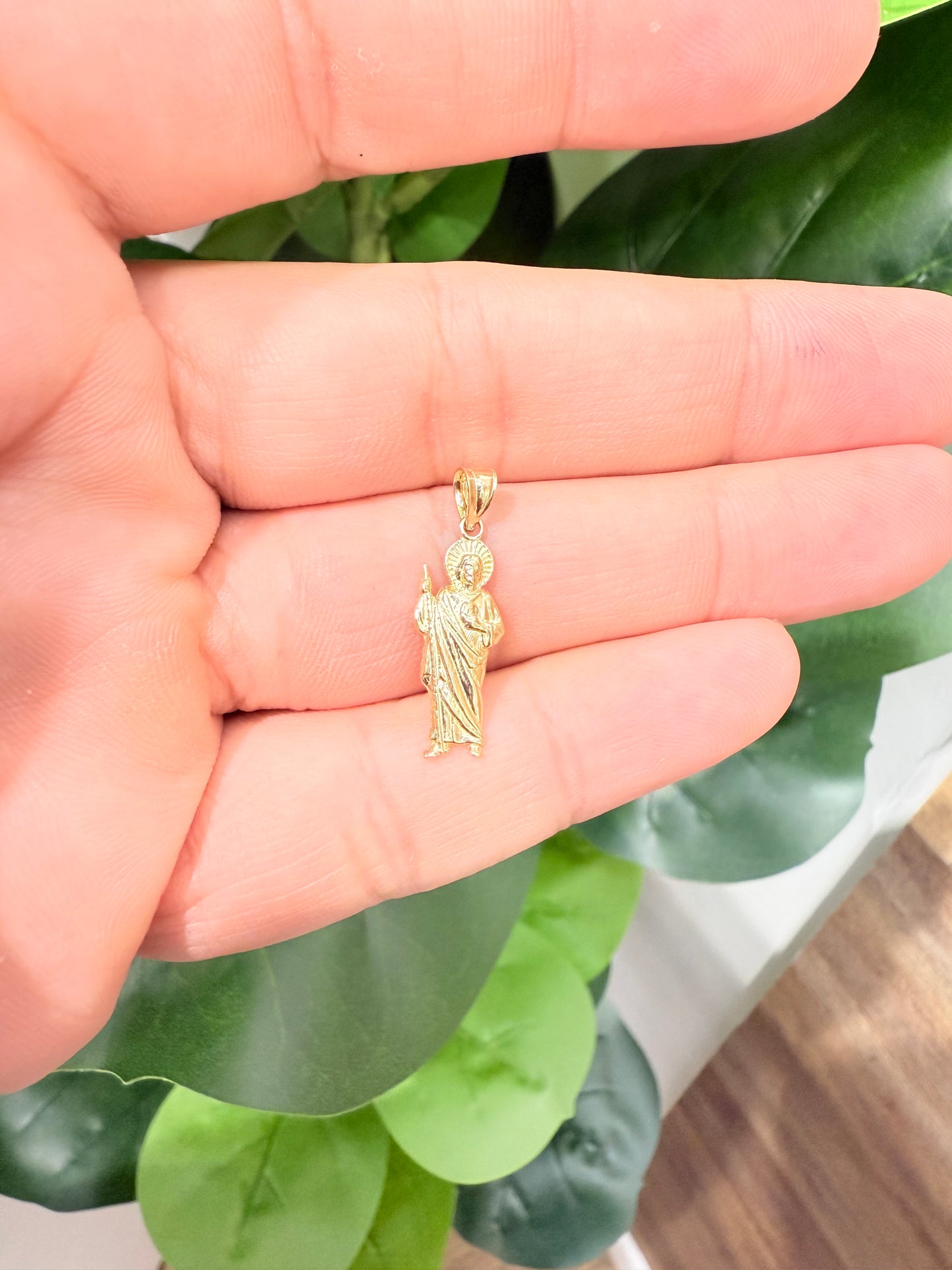 1150- NEW 14K St. Jude Small Gold Pendant W.G