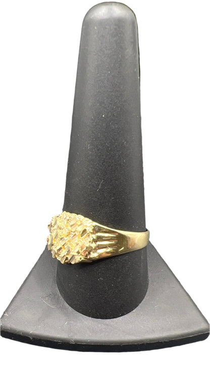 343- 14K Men Large Nugget Ring Sz 11