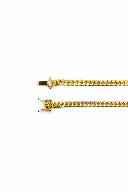 1550- NEW 10K Solid Miami Cuban Chain 24” (4mm) W.G