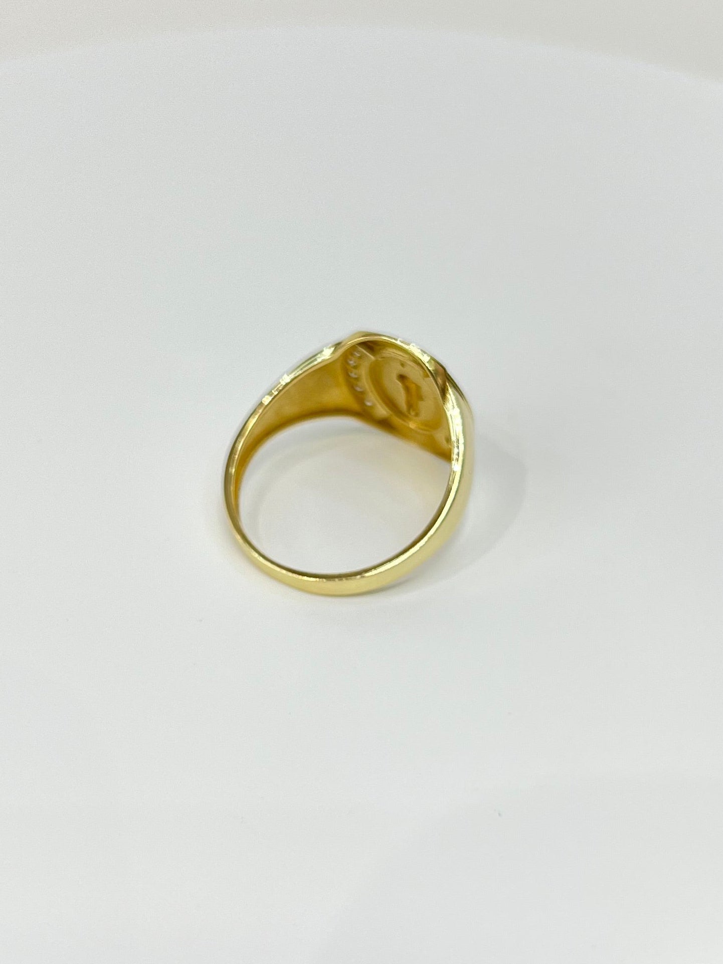 293-  NEW 14K St. Jude w/ Cubic Zirconia Men's Ring W.G