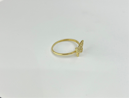 1497- NEW 14K Lightweight Thin Band Butterfly Ring W.G