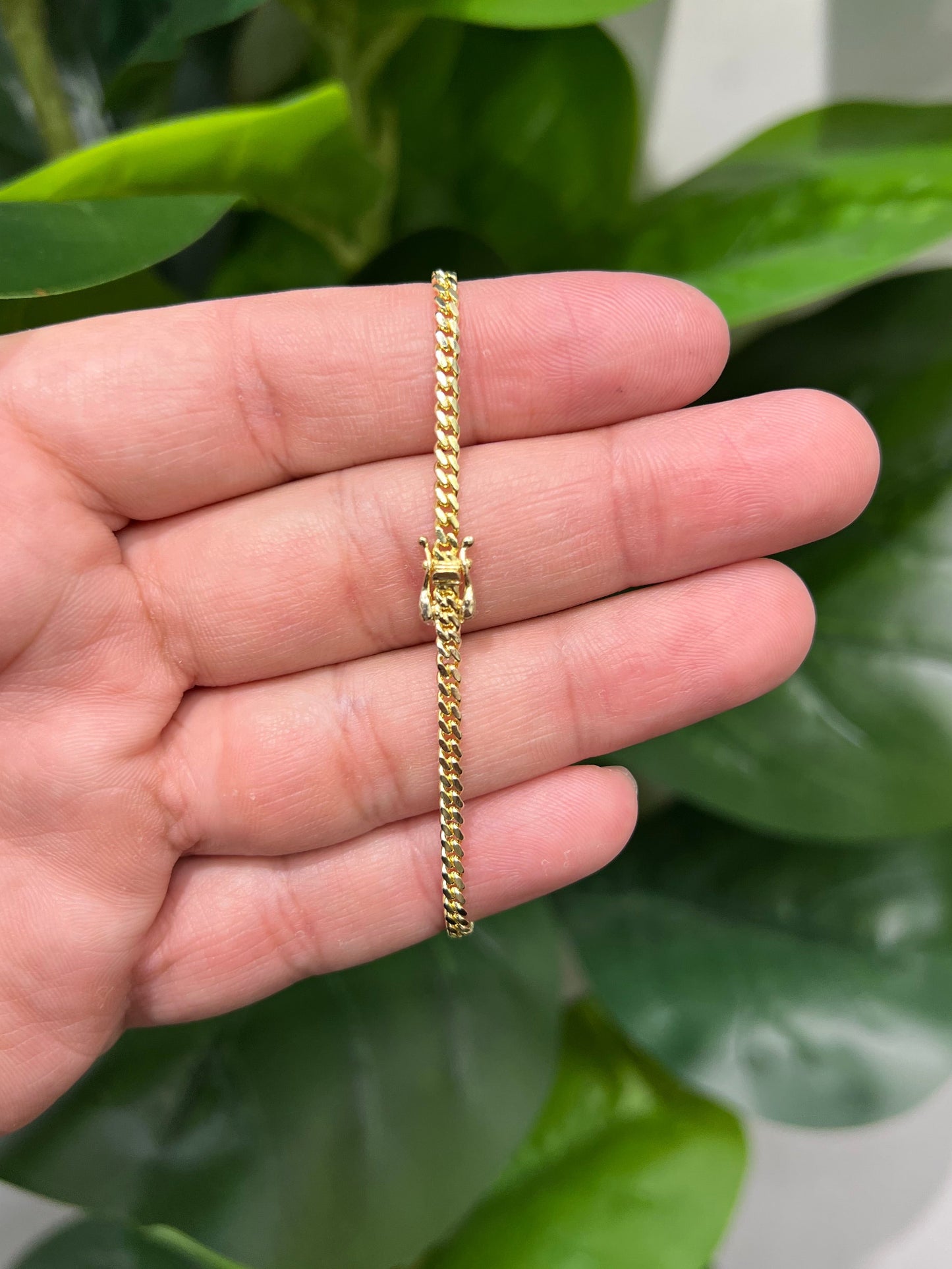 1573- NEW 10K Solid Miami Cuban Bracelet 7.5" (3mm) W.G