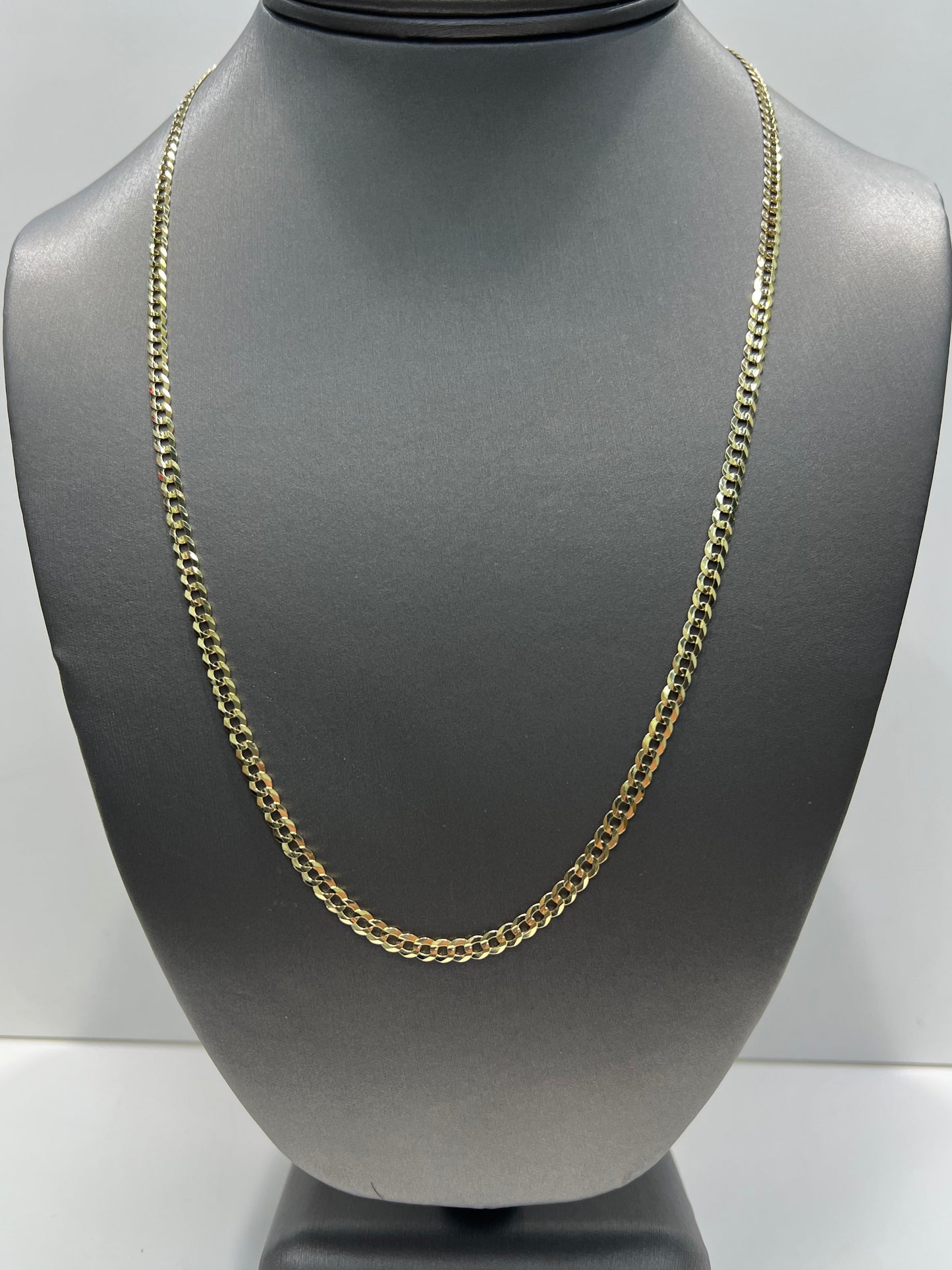 1628- NEW 14K Solid Cuban Curb Chain 22" 3.7mm W.G