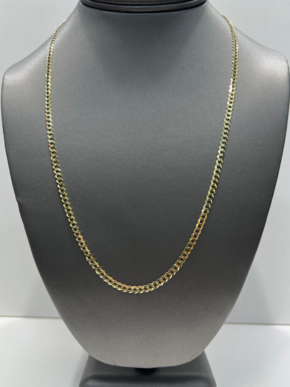 1628- NEW 14K Solid Cuban Curb Chain 22" 3.7mm W.G