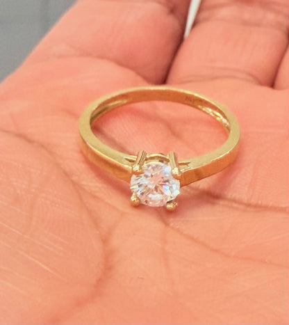 1380- NEW 10K Solitaire Engagement Cz Ring W.G