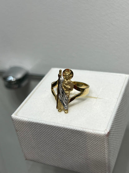 744- NEW 14K St. Jude Gold Ring W.G