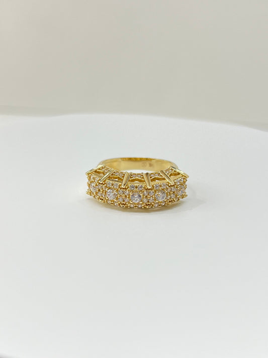 945- NEW 14K Crown Ring Cz Stones W. G