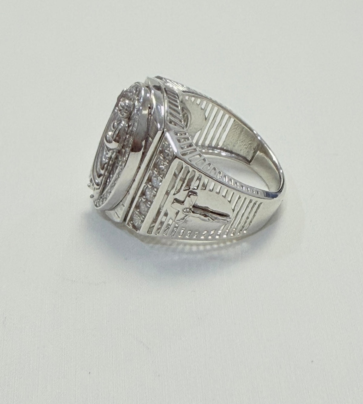 S799- NEW .925 St. Jude Religious Men's Ring W.G