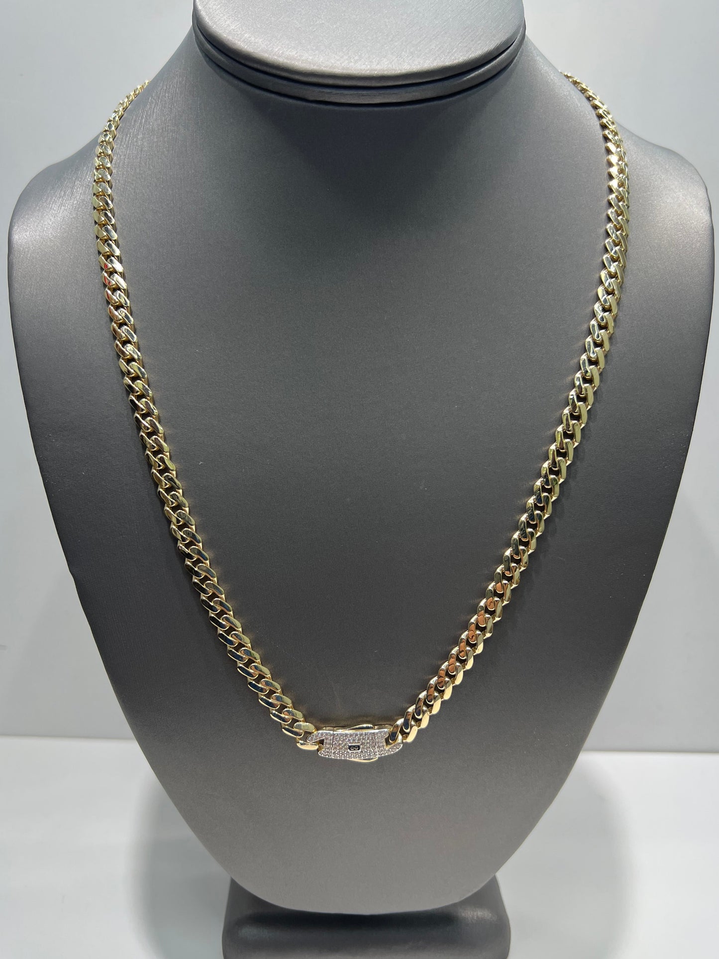 1660- NEW 14K Hollow Cuban Monaci Chain 22" (6mm) W.G