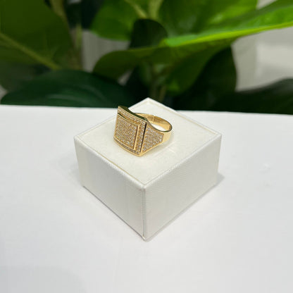 1353- NEW 14K Men's Full Cz Men's Ring W.G