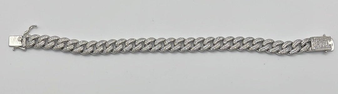 S274- Silver Cuban Link Bracelet 8”