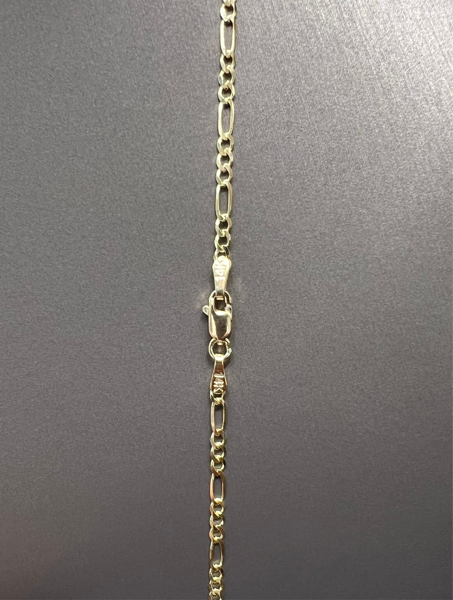 1253- NEW 14K Solid Figaro Link 20" (2.5mm) W.G