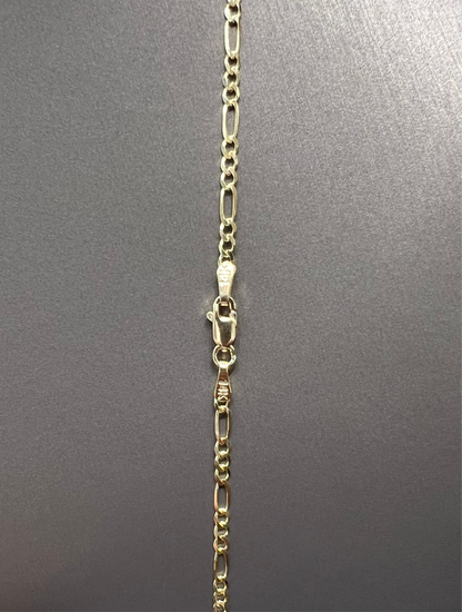 1253- NEW 14K Solid Figaro Link 20" (2.5mm) W.G