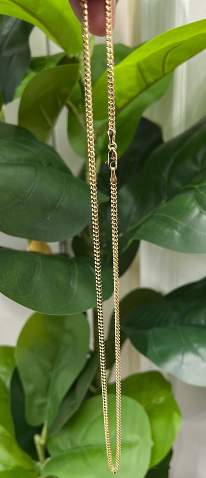 1266- NEW 14K Solid Miami Cuban Chain (3mm) W.G