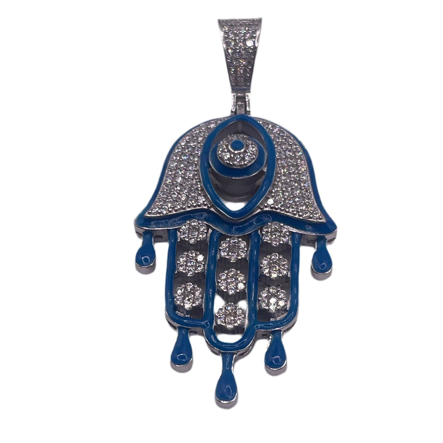 S552- .925 Silver Blue Hanna Hand Pendant