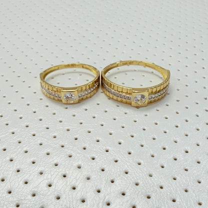 1809- NEW 14K Gold Wedding Rings Trio W.G
