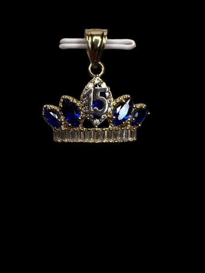 0055- 14K Crown 15 “Quinceañera” Pendant