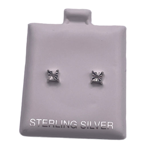 S546- .925 Small Square Stud Earrings