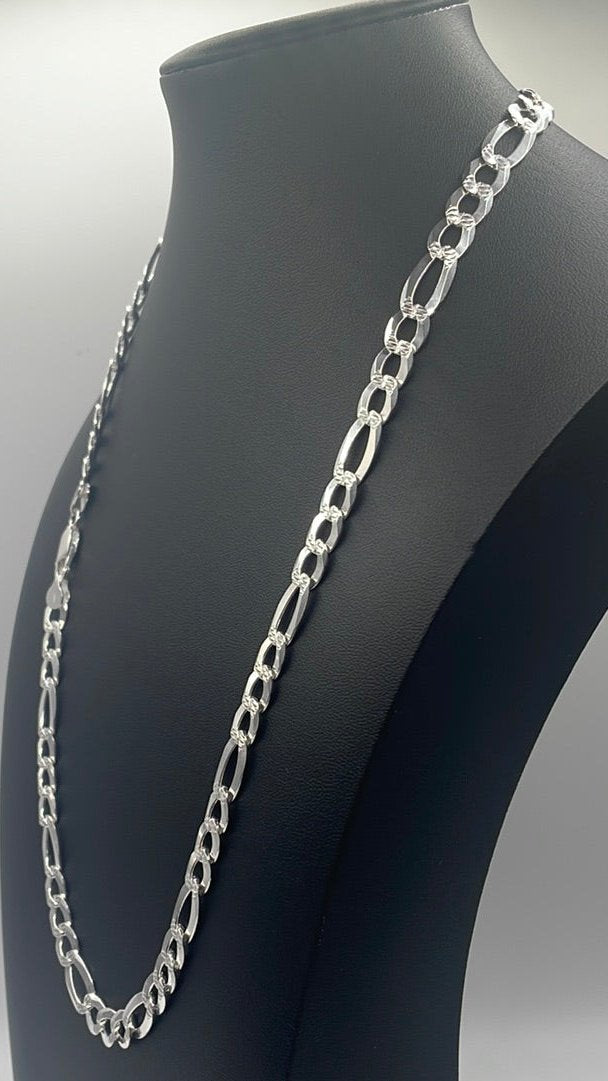 S001- 925 Italian Sterling Silver Figaro Chain 24” 39.98g