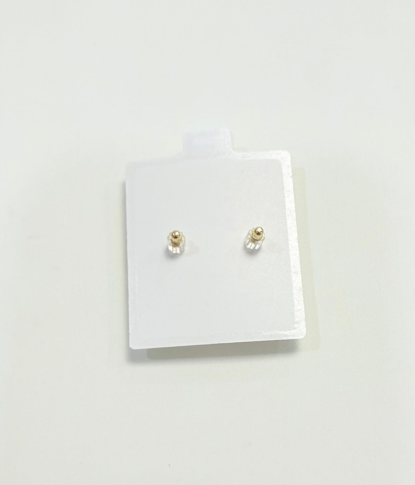 1692- NEW 14K Cubic Zirconia Stud Earrings (5mm) W.G