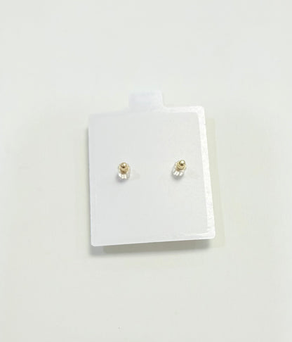 1692- NEW 14K Cubic Zirconia Stud Earrings (5mm) W.G