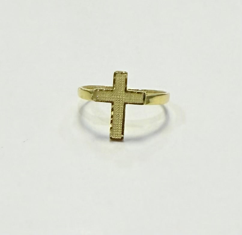 1703- NEW 10K Gold Cross Women’s Ring W.G