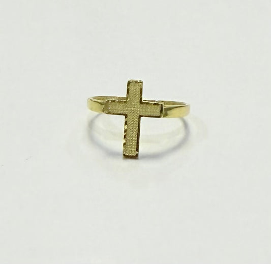 1703- NEW 10K Gold Cross Women’s Ring W.G