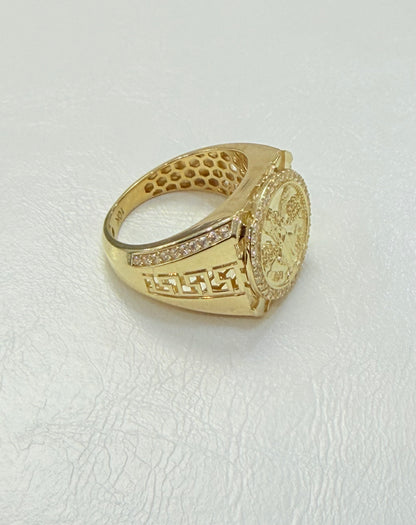1824- NEW 10K 50 Pesos Centenario Gold Ring W.G