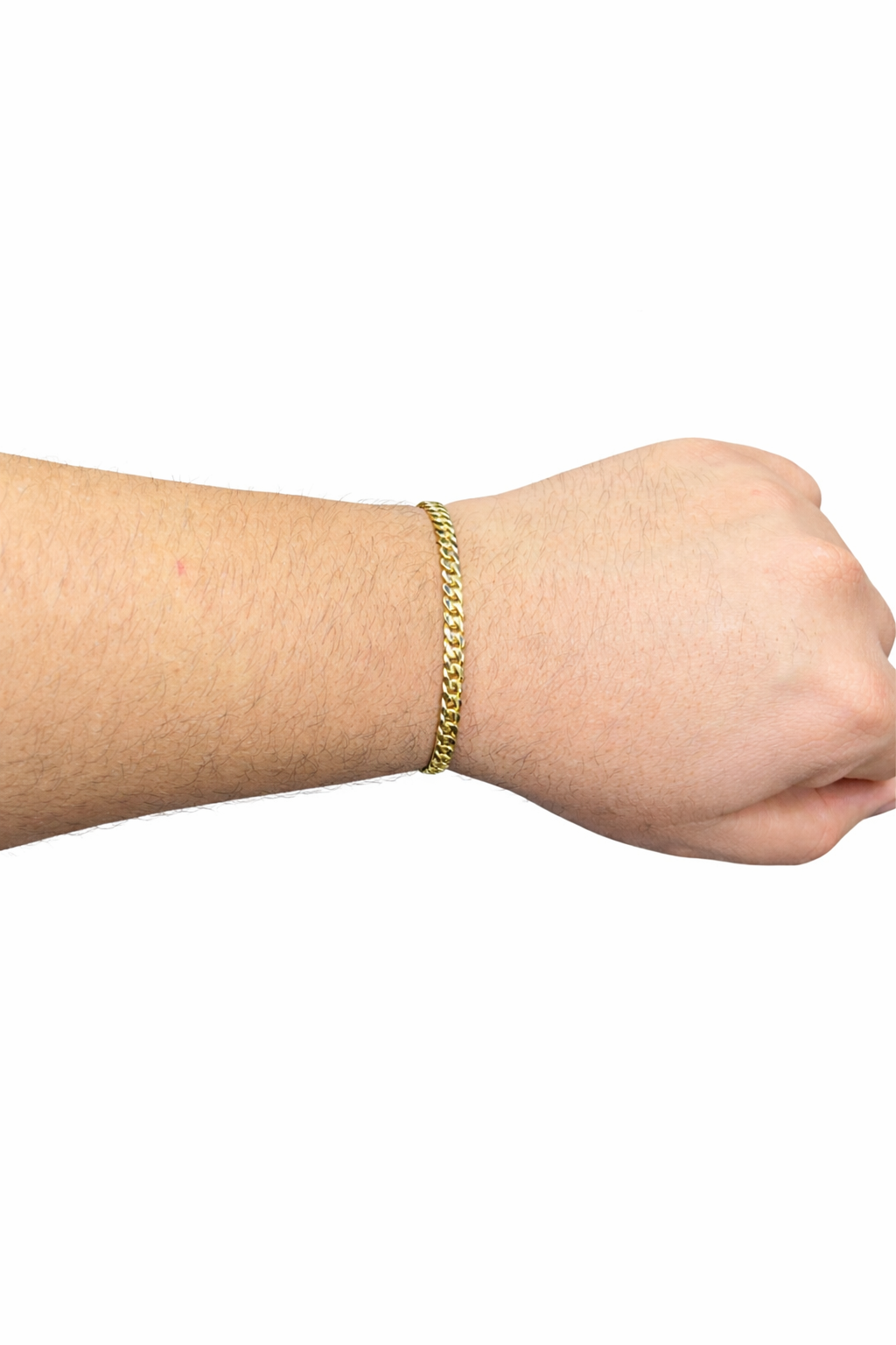 1551- 10K Solid Miami Cuban Bracelet 8”(5mm)W.G