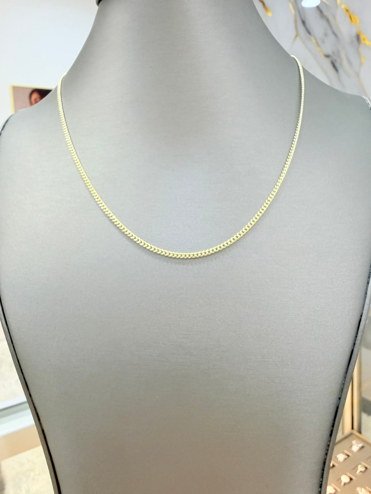 1783-NEW 10K Hollow Miami Cuban Chain 18" (2.2mm) W.G