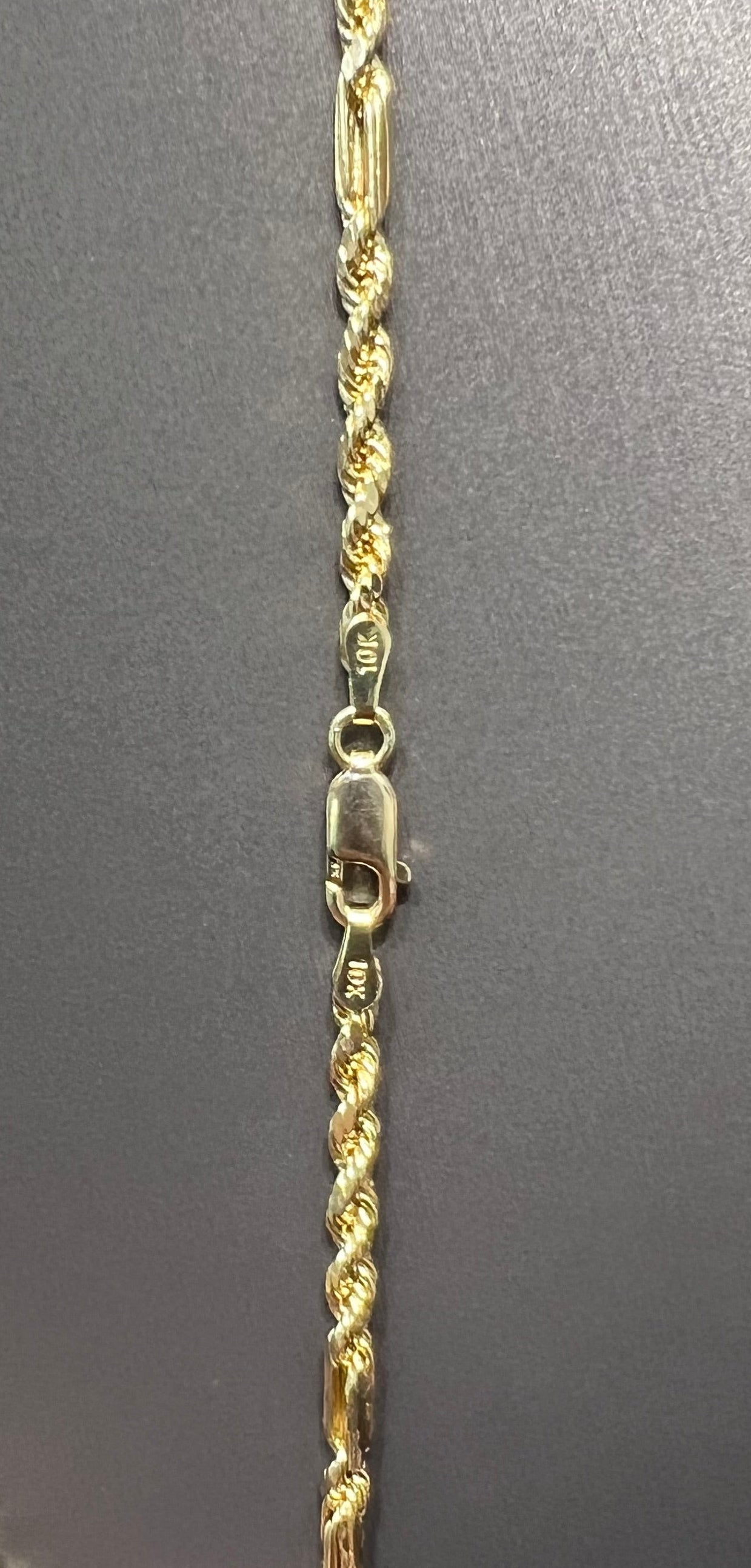 C49-NEW 10K Hollow Milano Chain 18” (3mm) & 10K St. Jude Pendant SET W.G