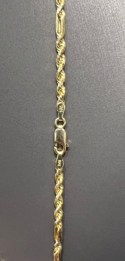 C49-NEW 10K Hollow Milano Chain 18” (3mm) & 10K St. Jude Pendant SET W.G