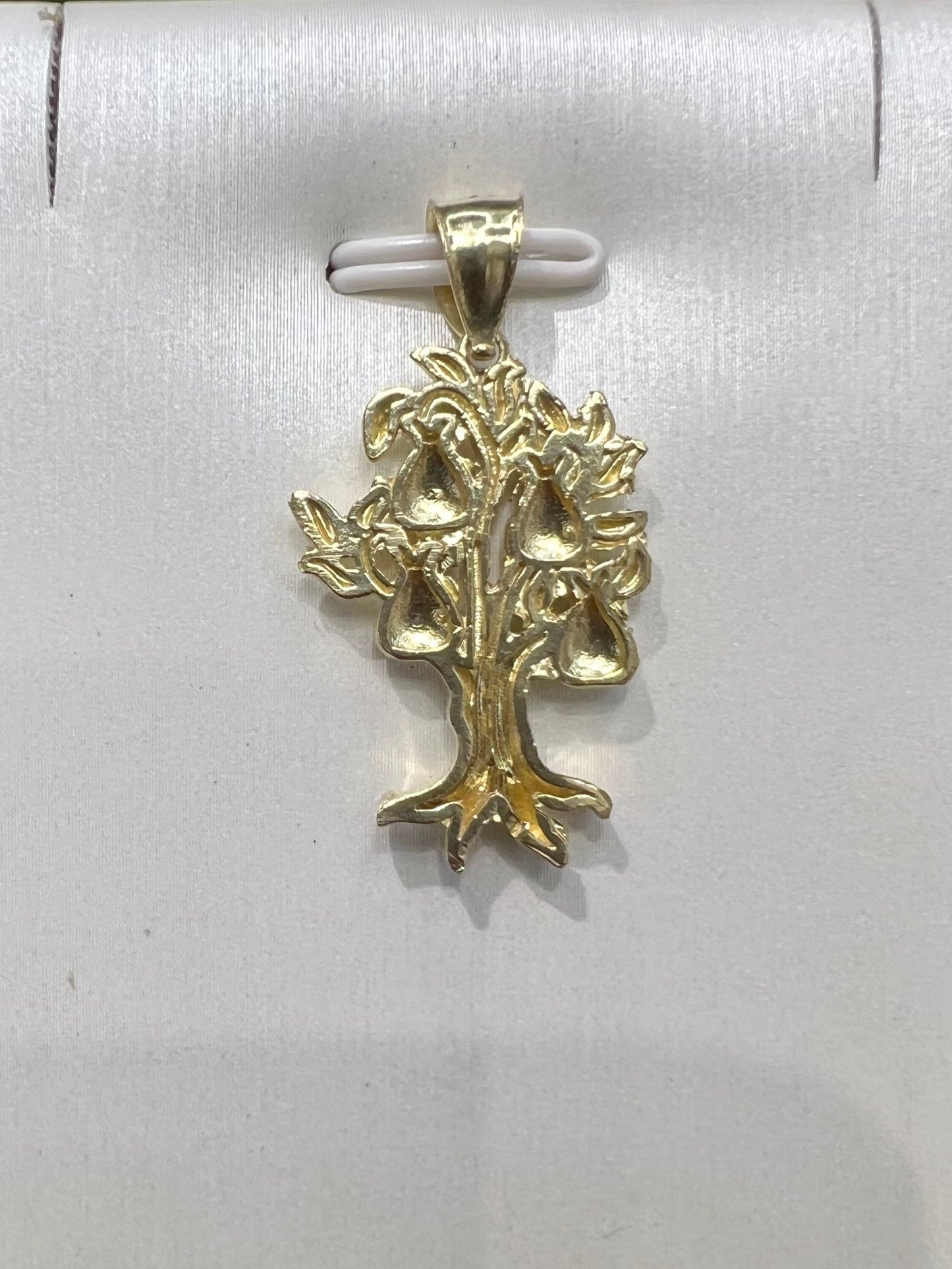 1643- NEW 10K Gold Money Tree Pendant W.G