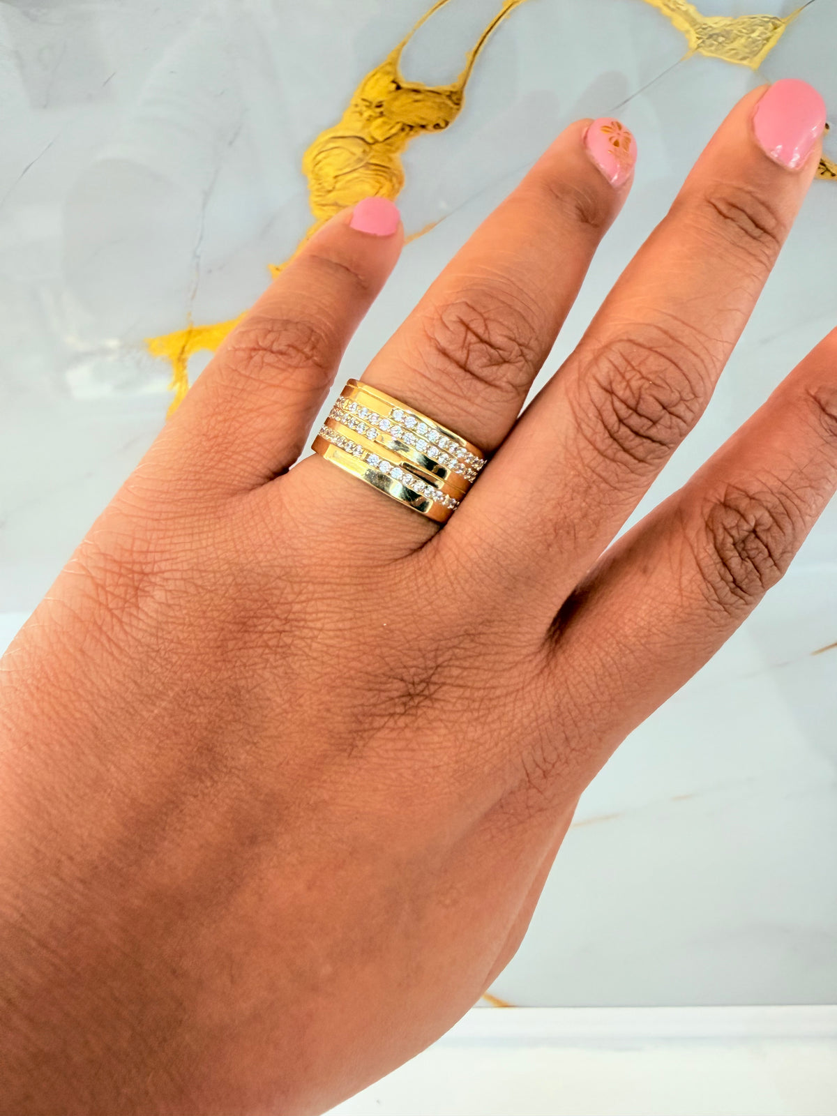 1452- NEW 10K Gold Fancy Women's Ring W.G