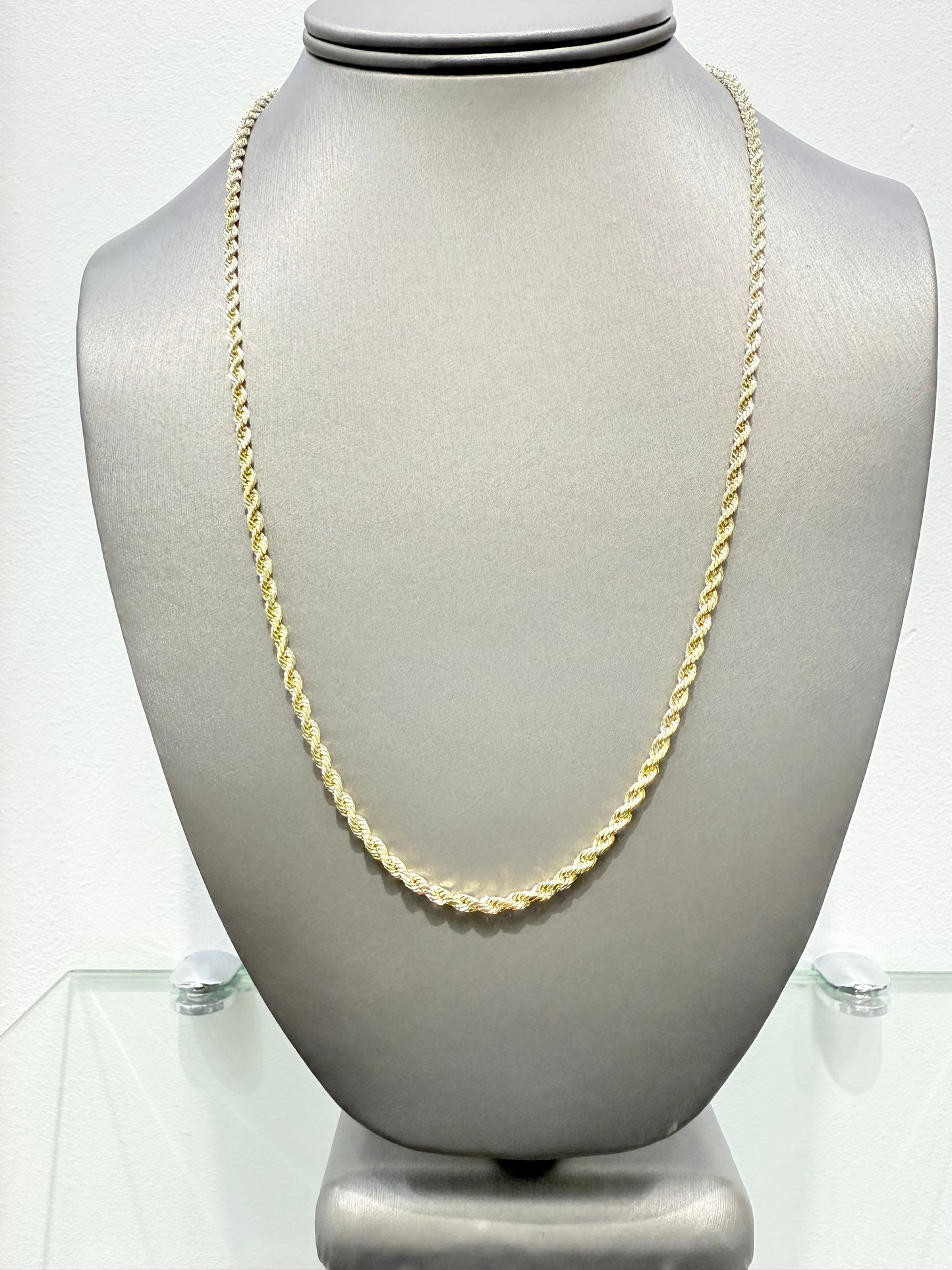 1010-14K Hollow Rope Chain (3mm) W.G