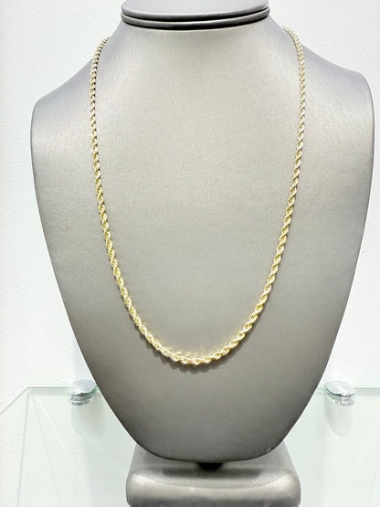 1010-14K Hollow Rope Chain (3mm) W.G