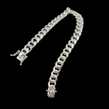 S482- .925 Solid Miami Cuban Bracelet 8”