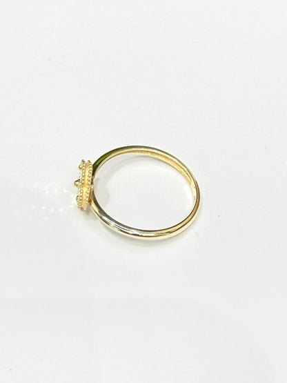 1583- NEW 14K Gold Trebol Ring (8mm) W.G
