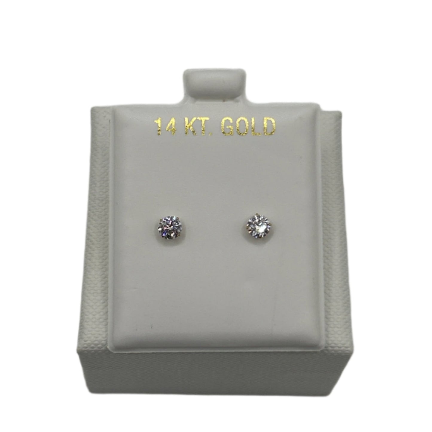 608- 14K Small Stud Earrings Cz Stone