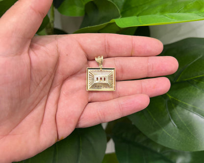1232- NEW 14K The Last Supper Gold Square Pendant W.G