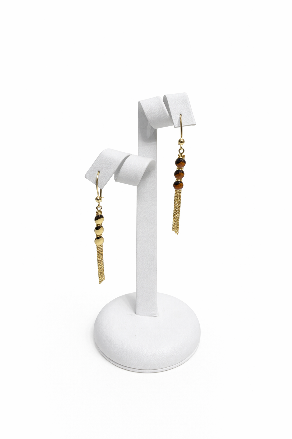 643- NEW 14K Dangling Round Earrings W.G