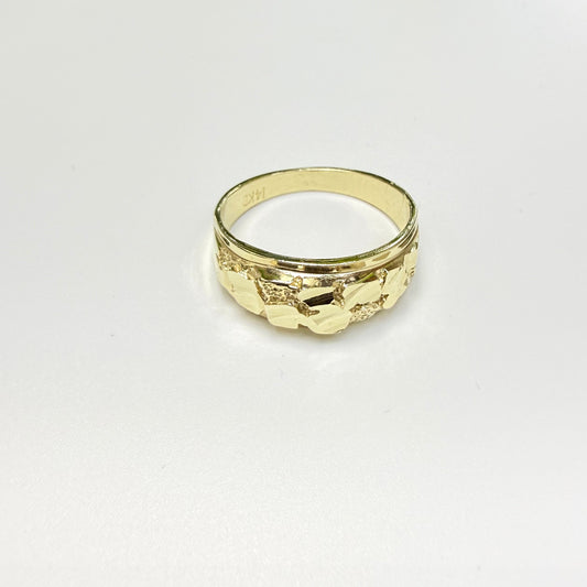 1597- NEW 14K Nugget Fashion Ring W.G